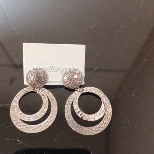 Silver earrings, new in box from Italy