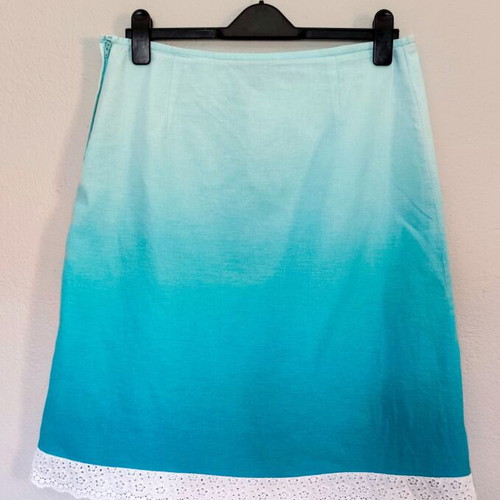 Mini Ombre Turquoise Skirt with Lace H&M like new