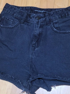 Stradivarius denim shorts used, black, comfortable, size S