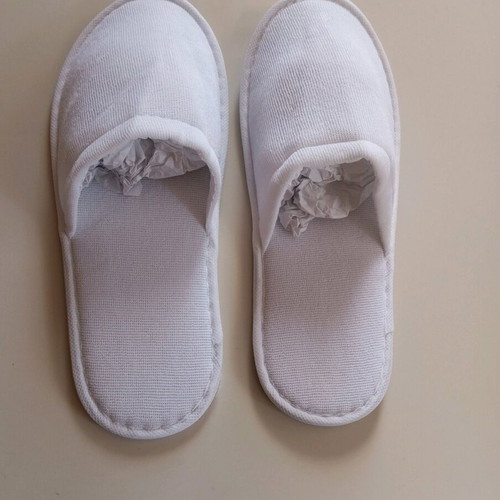 Disposable new slippers, pack of 5, white, one size