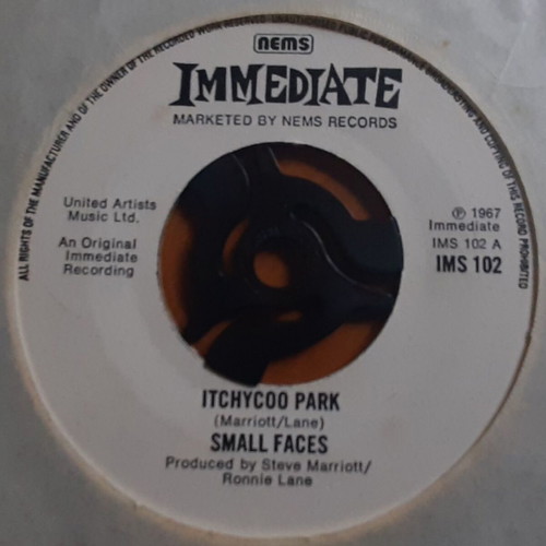 Small Faces Itchycoo Park / My Way Of Giving 7" single used, authentic UK mono edition