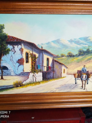 Ελαιογραφία σε καμβά του Κ. Ραπαδή με μεγάλη κορνίζα σε άριστη κατάσταση