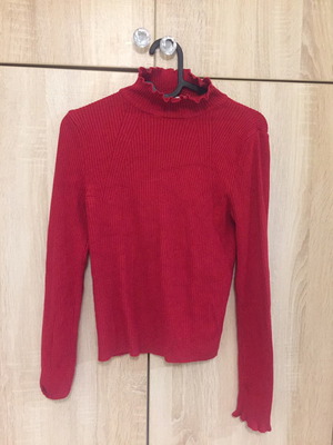 Blouse with turtleneck red
