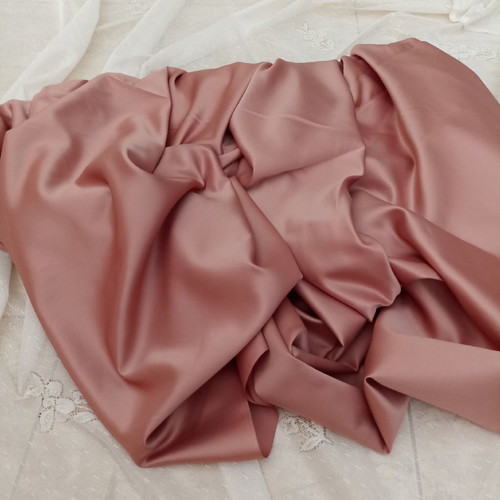 Satin fabrics from Italy new, muted salmon color