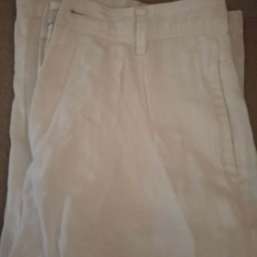 Mango women's linen pants, size M, white, wide leg