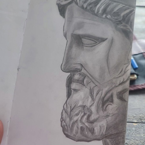 Pencil sketch of statue made to order