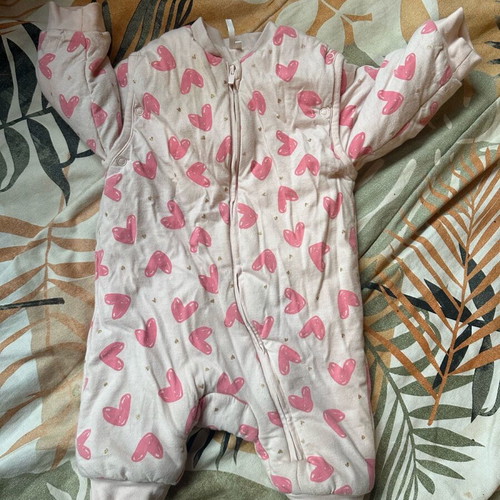 Cotton warm baby sleeping bag with feet for 6 months girl like new