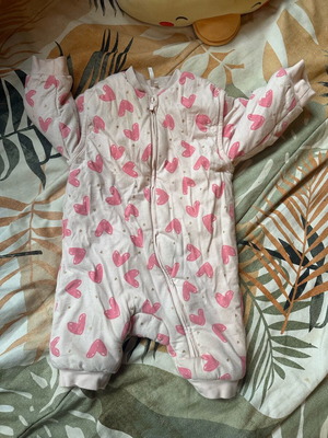 Cotton warm baby sleeping bag with feet for 6 months girl like new