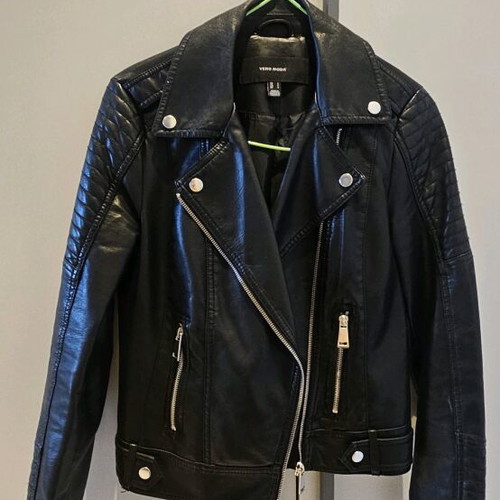 Vero Moda biker jacket black faux leather small like new