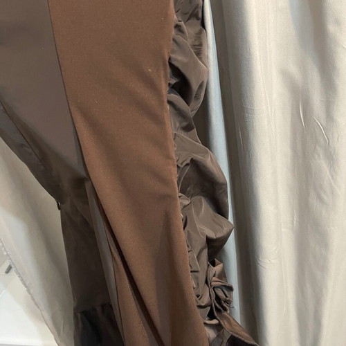 Asymmetric dark brown dress made in Italy small like new