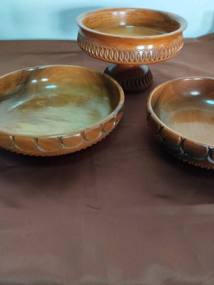 Wooden handmade carved bowls like new