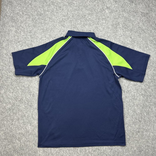 NFL Seattle Seahawks Polo shirt size L used, navy blue neon green Y2K