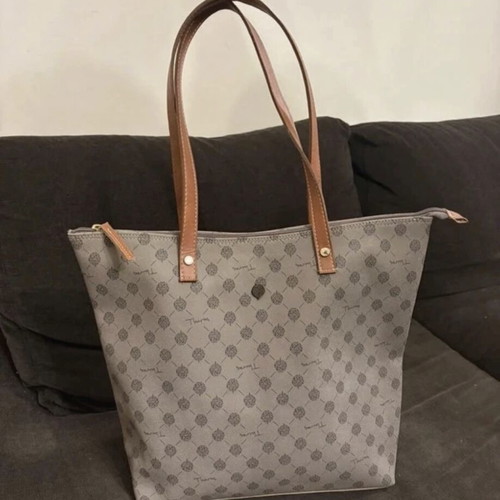 Thiros Monogram Tote Bag, Classic Grey, Vintage Olivia collection