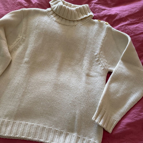 Sisley wool turtleneck sweater white-sugar like new