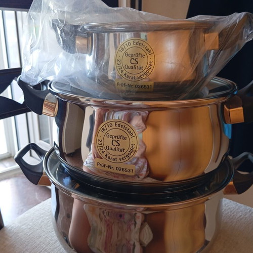Solingen cookware set of 7 stainless steel pots