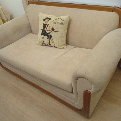 Armchair and 2-Seater Sofa set like new, beige color