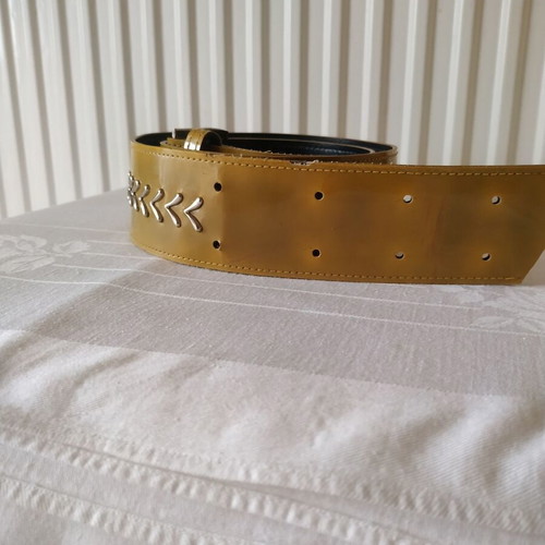 Wide olive belt used 100 cm x 5 cm
