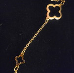 Long gold-tone bijou chain necklace with cross motifs like new