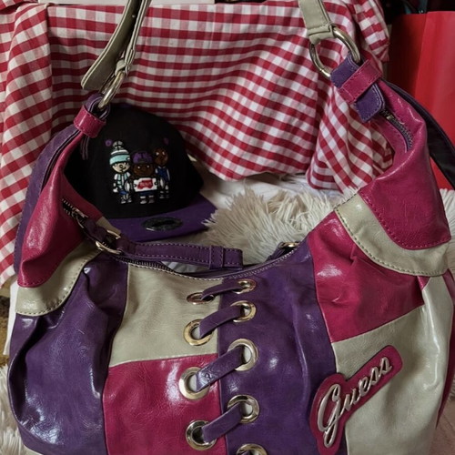 Guess shoulder bag Y2K patchwork design