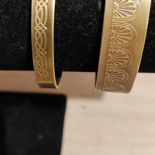 Bracelets set of 2 bronze with engraving like new