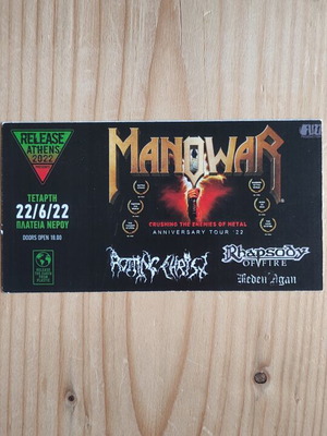Manowar Rhapsody of Fire Rotting Christ concert ticket used 22-6-2022