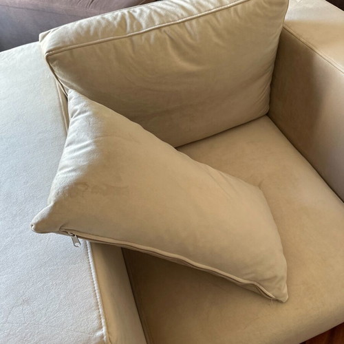 Mexil suede armchair ecru new large size