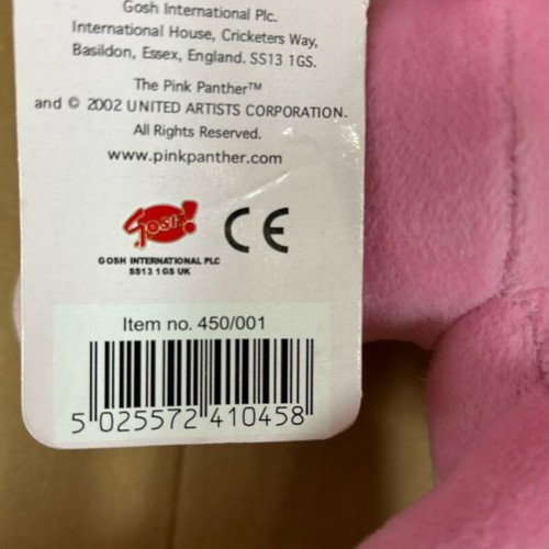 Gosh 2002 Pink Panther plush toy used, very good condition