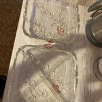 Murano serving platter and hors d'oeuvre tray new, heavy classic pieces with rose details