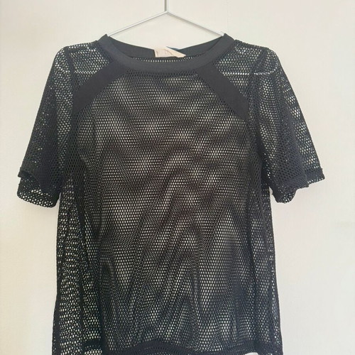 Fishnet top black used, size S