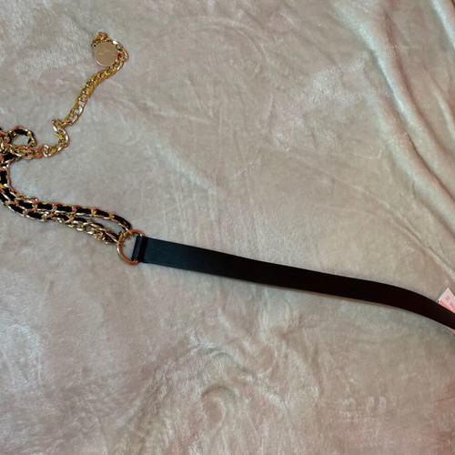 Black belt with gold chains new, adjustable length XS/S