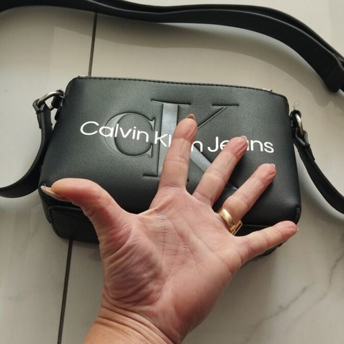Calvin Klein shoulder bag new, black with silver logo