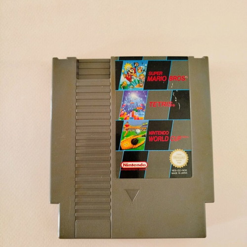 Super Mario Bros. + Tetris + World Cup NES cartridge used
