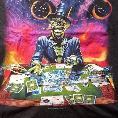 Iron Maiden Gambler T shirt used, Virtual IX World tour 1998, black, size M