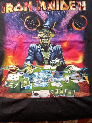 Iron Maiden Gambler T shirt used, Virtual IX World tour 1998, black, size M