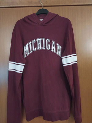 Long-sleeve hoodie shirt red new, size L
