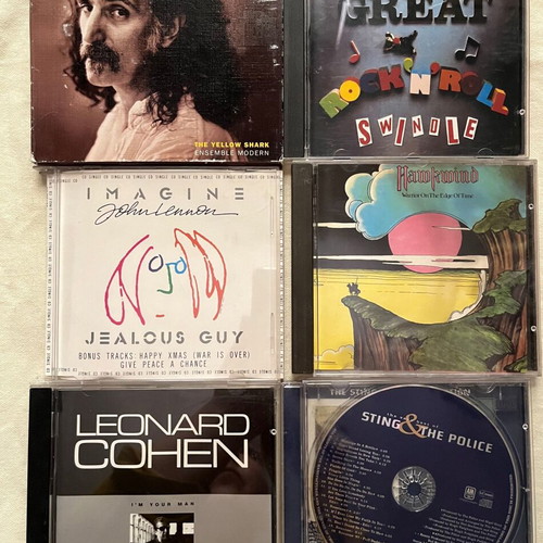 Pack of 6 CDs like new with Zappa, Police, John Lennon, Leonard Cohen