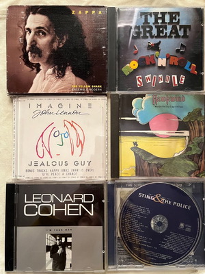 Pack of 6 CDs like new with Zappa, Police, John Lennon, Leonard Cohen