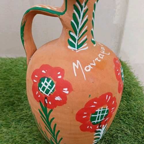 Ceramic jug hand-painted from Mantamados Lesvos like new