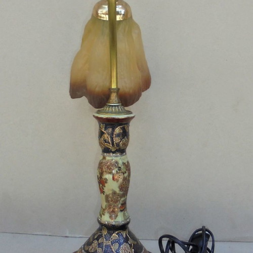 Satsuma table lamp with checked wiring