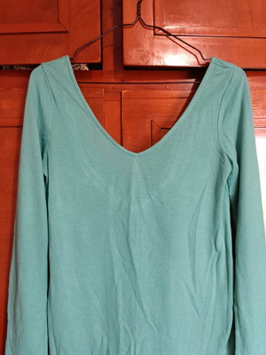 Long-sleeve shirt used, turquoise, size XS
