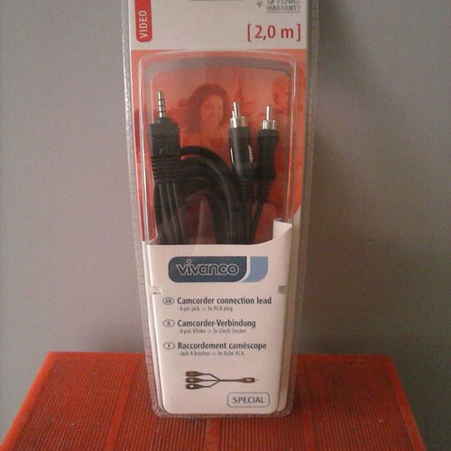 Cable 3 x RCA male - 3,5mm male stereo (audio+video) 2 meters