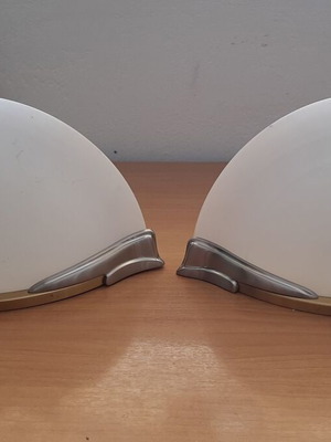Wall lights from bronze and opaline like new, pair B+M Leuchten