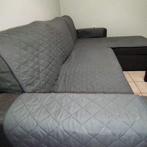 Sofa Cover Dark Gray Like New, Waterproof, Easy to Install