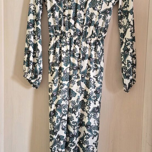 Anna Samouka dress like new, beige with green, boho style