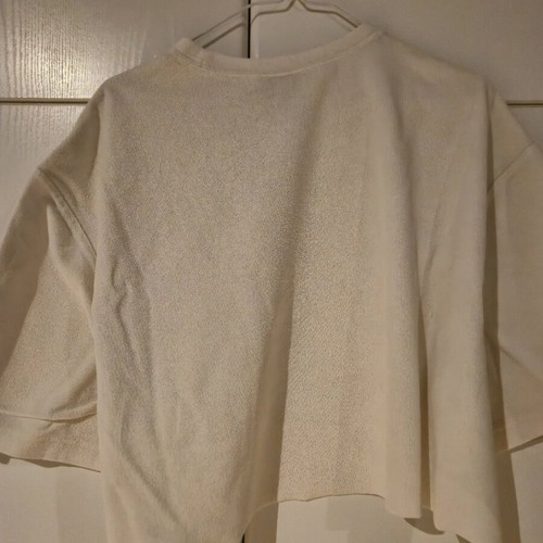 H&M Crop Top Relaxed Fit terry fabric like new, white, size L