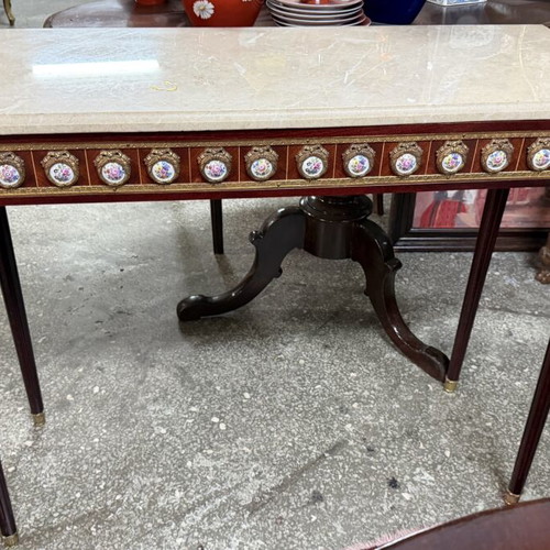 French console table with marble top small, like new