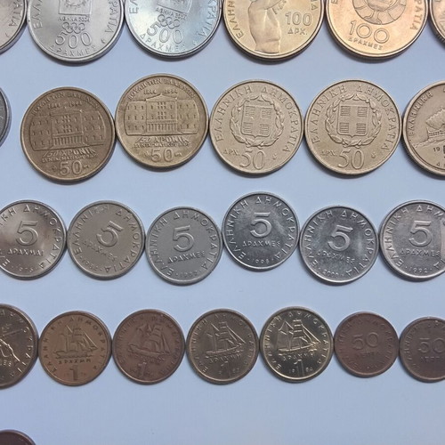 Drachma coins used collection 1970-2000