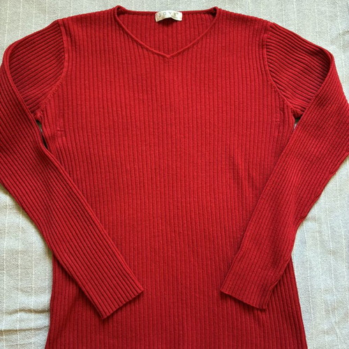 Red Hot Deux Pièces Knit Bundle V-Neck Cardigan & Wool Blend Jumper Set Size M