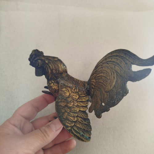 Vintage brass rooster used, decorative