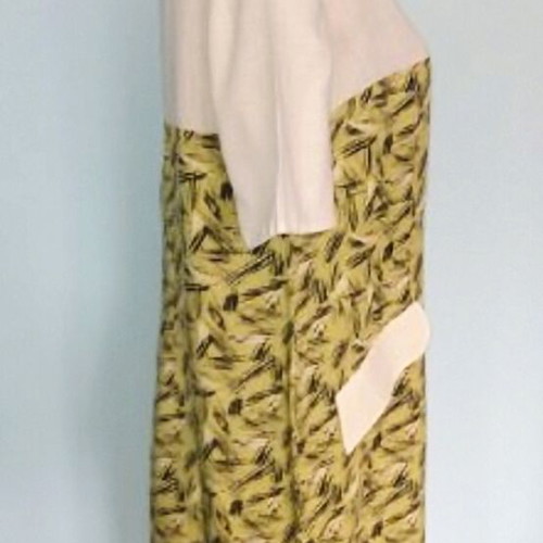 Burda dress used, vintage green combined, XL-2XL
